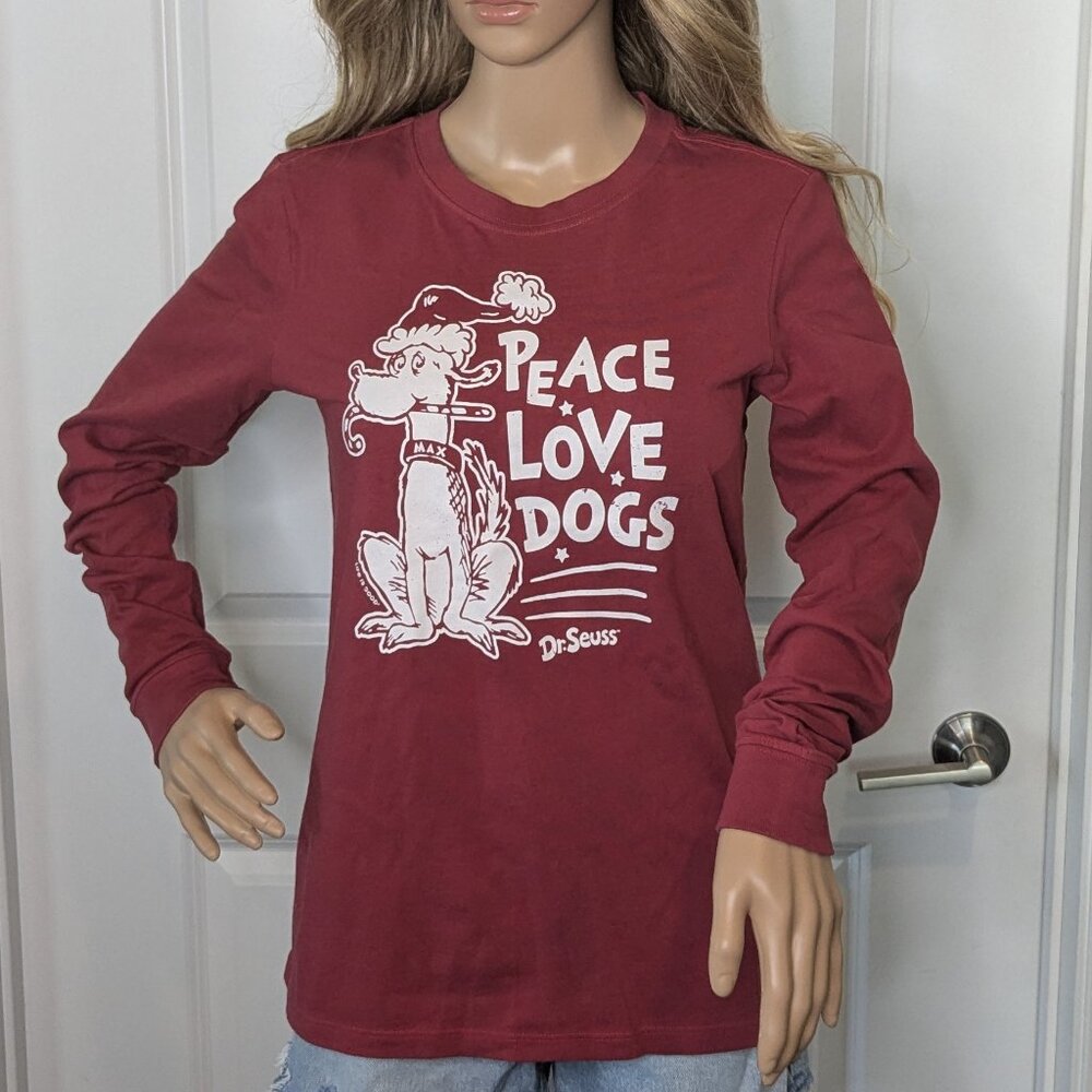 Life is Good Dr Seuss Shirt Women's Small Crusher Tee-Shirt Holiday Max Dog NWT